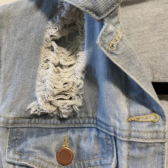 Aqua Jean Jacket Light-wash Denim Small - Picture 4 of 7